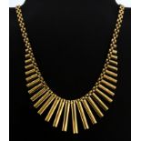A boxed 9ct yellow gold necklace, L. 39cm.