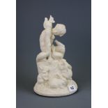 A 1930's chalk figure of Peter Pan, H. 28cm.