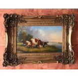 A 19th Century gilt framed oil on canvas signed Davis, (later frame), frame size 73 x 54cm.