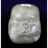 A large carved rock crystal baby's head, H. 16cm.