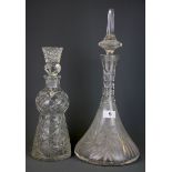 Two good cut crystal decanters, tallest 42cm.