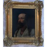 A 19th century gilt framed oil on board of a bearded gentleman, 30 x 35cm.
