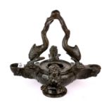 A Florentine early bronze Grand Tour oil lamp.