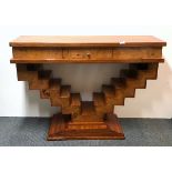 An Art Deco style inlaid console table, 109 x 38 x 84cm.