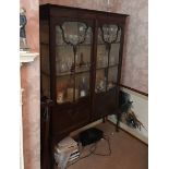 A 1920's mahogany display cabinet, 115 x 171cm.