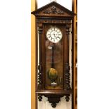 A 19th Century mahogany cased Vienna wall clock, H. 130cm.