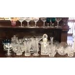 A quantity of good mixed cut glass and other glass items.