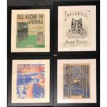 Four framed sheet music covers, frame size 38 x 47cm.