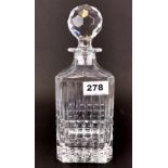 A boxed Tiffany & Co. cut crystal decanter, H. 25.5cm.