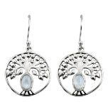 A pair of 925 silver moonstone set drop earrings, L. 3.5cm.