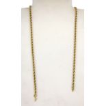 A 9ct yellow gold rope chain, L. 53cm (a-f).