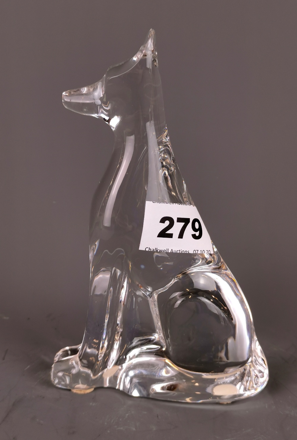 A Baccarat crystal dog figure, H. 16cm.