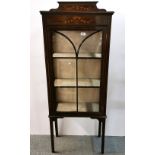 An attractive Edwardian mahogany display cabinet, W. 59cm, H. 152cm.