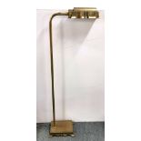 A 1920's brass reading light, H. 125cm.