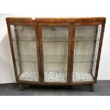 An Art Deco mahogany veneered display cabinet, W. 121cm, H. 112cm.