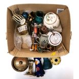 A box of mixed china and other items.