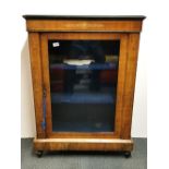 A 19th century inlaid mahogany veneered pier cabinet, W. 76cm, H. 107cm.