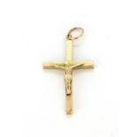 A 9ct yellow gold cross pendant, L. 4.5cm.