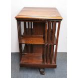 A 1920's revolving mahogany bookcase, 49 x 49 x 83cm.