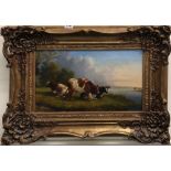 A 19th Century gilt framed oil on canvas signed Davis, (later frame), frame size 73 x 54cm.