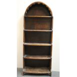 An Arts and Crafts oak bookcase/display case, H. 149cm.