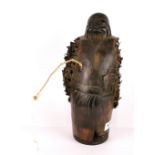 A Chinese carved bamboo root figure of a bearded fisherman, H. 30cm.