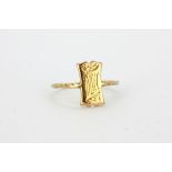 A 9ct yellow gold signet ring, (S).