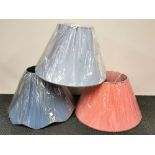 Three large good quality new silk lampshades, H. 36cm, Dia. 60cm.