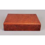 A mid 20th Century Mulberry leather covered box, 13 x 18 x 4cm.