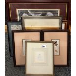 A quantity of mixed framed engravings and prints, largest 57 x 57cm.