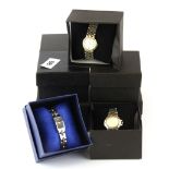 A group of ten boxed wrist watches including Seiko and diamond set.