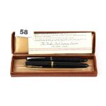 A Parker fountain pen with 14ct gold nib together with a Platinum fountain pen.
