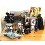 A quantity of Lord of the Rings and Star Wars figures and accessories.
