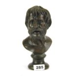 An interesting classical bronze figure understood to be Marcus Annaeus Seneca, H. 21cm.