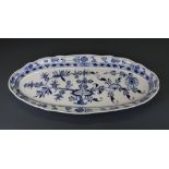 A large 19th Century Meisen porcelain fish platter, L. 61cm. Condition: A/F