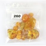 A quantity of amber and other beads.