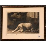 A lovely pencil signed engraving entitled 'Caesar I belong to the King' by Herbert Dicksee dated