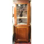 A Victorian mahogany corner cabinet, W. 80cm, H. 200cm.