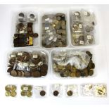 A large quantity of British low denomination coins from 19th Century to Queen Elizabeth II.