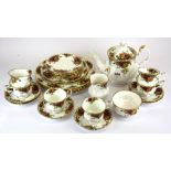 A Royal Albert Old Country Roses tea set (1st quality), together with four dinner plates and two