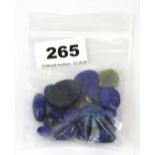 A quantity of mixed un-mounted lapis lazuli, approx. 48g.