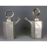A pair of 19th Century Continental pewter iced wine jugs, H. 33.