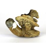 A 'Gainsborough lady' meerschaum pipe, registered no. 373036, H. 6cm.