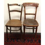 Two interesting bentwood chairs and an oak barley twist tea table.