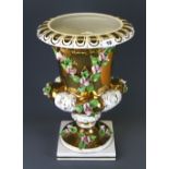 A large Italian porcelain urn, H. 45cm.