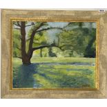 A Claude Speirs framed oil on canvas of Van Dusen park, Vancouver, 62 x 52cm.