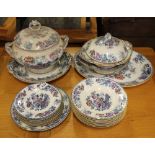 A Victorian part dinner service including meat platters and soup tureen.