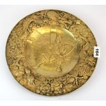 A 19th Century Japanese Meigi period gilt bronze wall plate, Dia. 30cm.