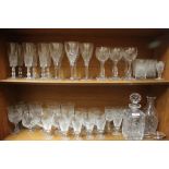 Two cut crystal decanters and a quantity of good mixed quality glassware.