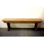 A vintage pine bench, L. 150cm.